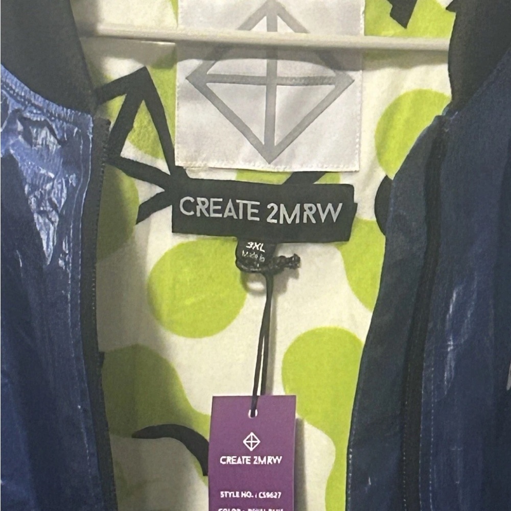 Create 2mrw  Blue Jacket Size 3XL New W/Tags MSRP $186.00
